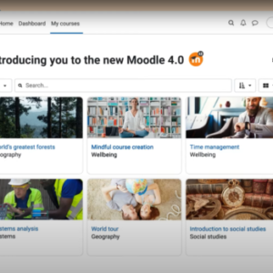 Gestão de cursos, recursos, atividades e usuários no Moodle